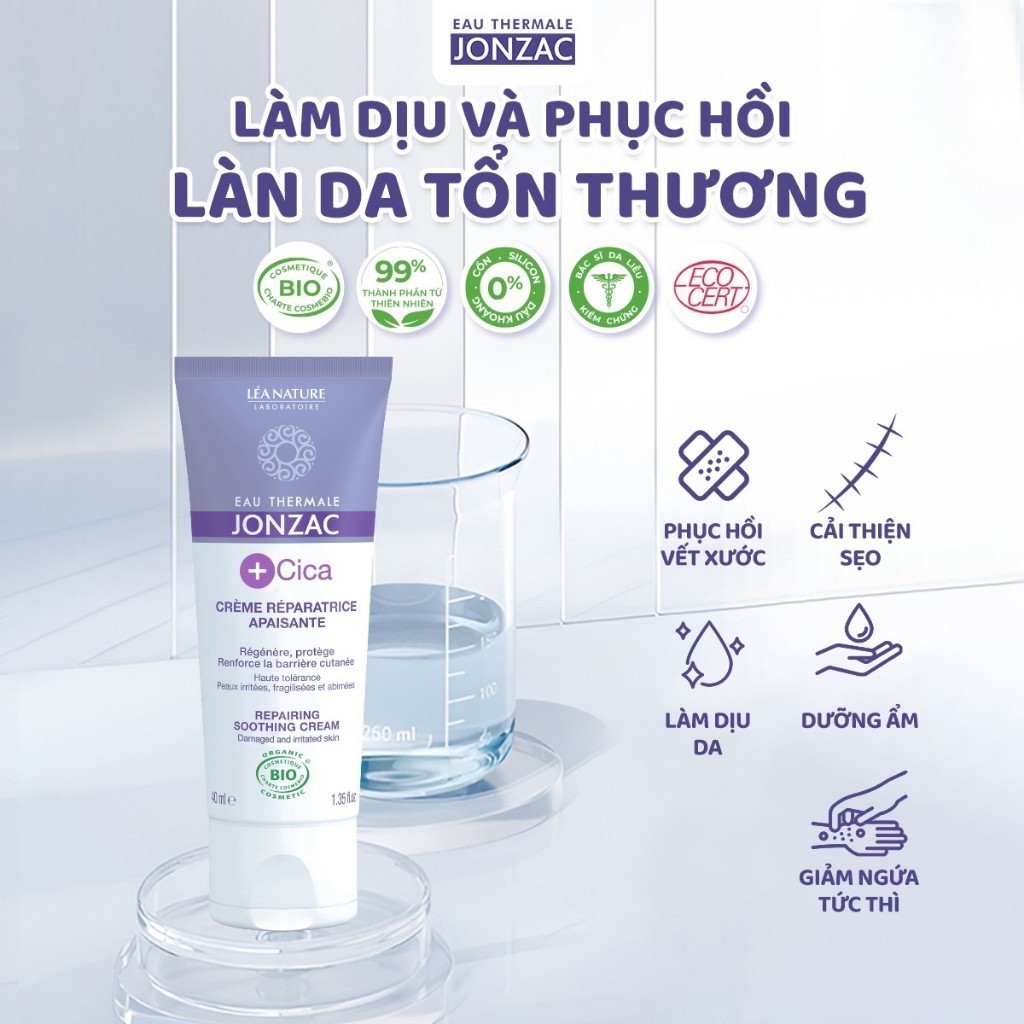 Ảnh Kem làm dịu kích ứng siêu phục hồi hữu cơ CICA JONZAC cho bé và cả gia đình 40ml 1