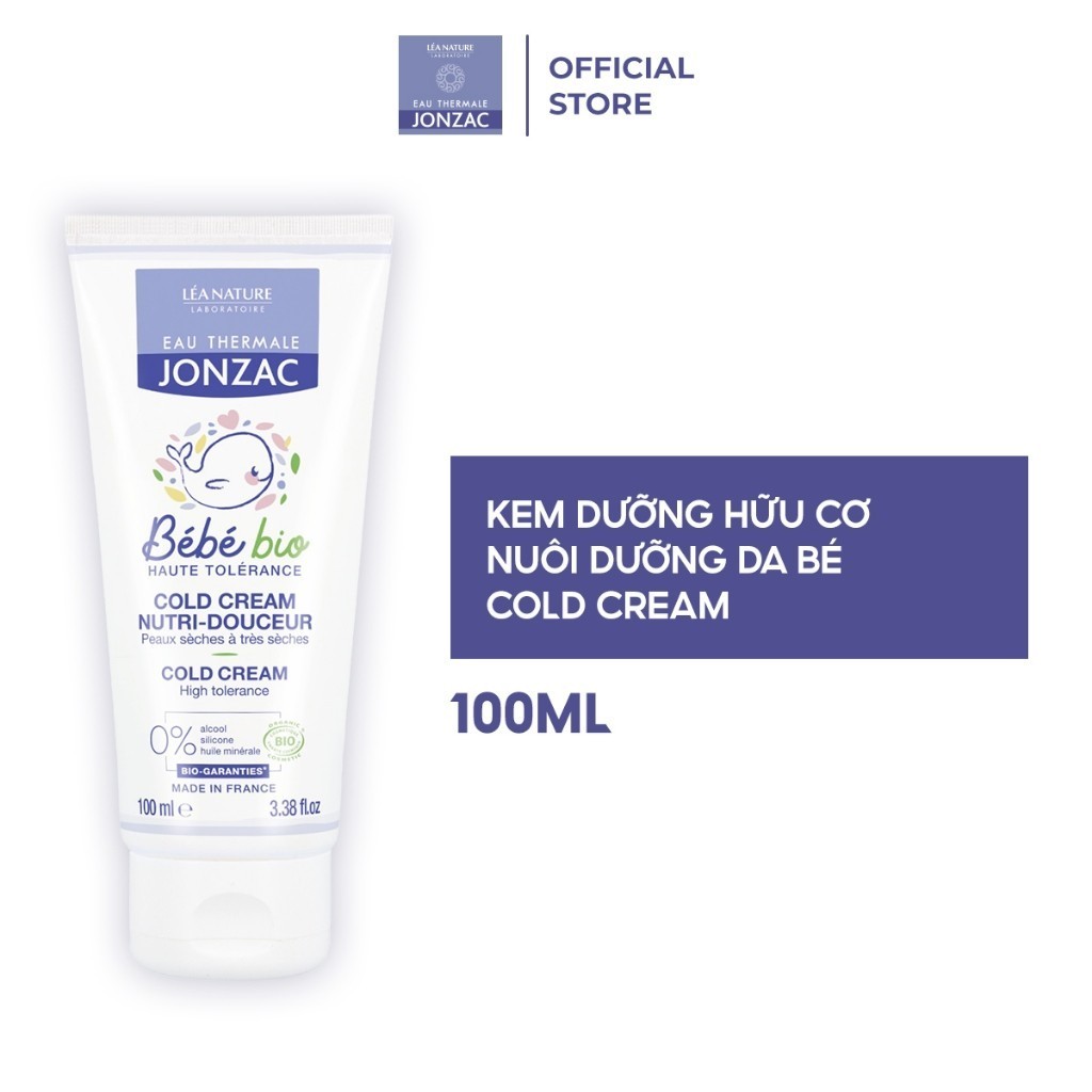 Ảnh Kem Dưỡng Ẩm Hữu cơ JONZAC dành cho bé từ sơ sinh 100ml 1