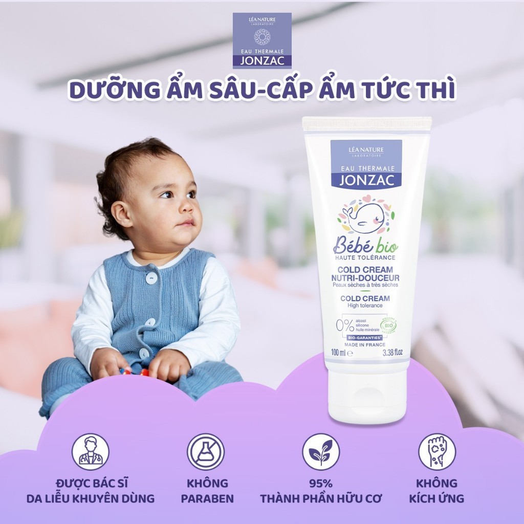 Ảnh Kem Dưỡng Ẩm Hữu cơ JONZAC dành cho bé từ sơ sinh 100ml 3
