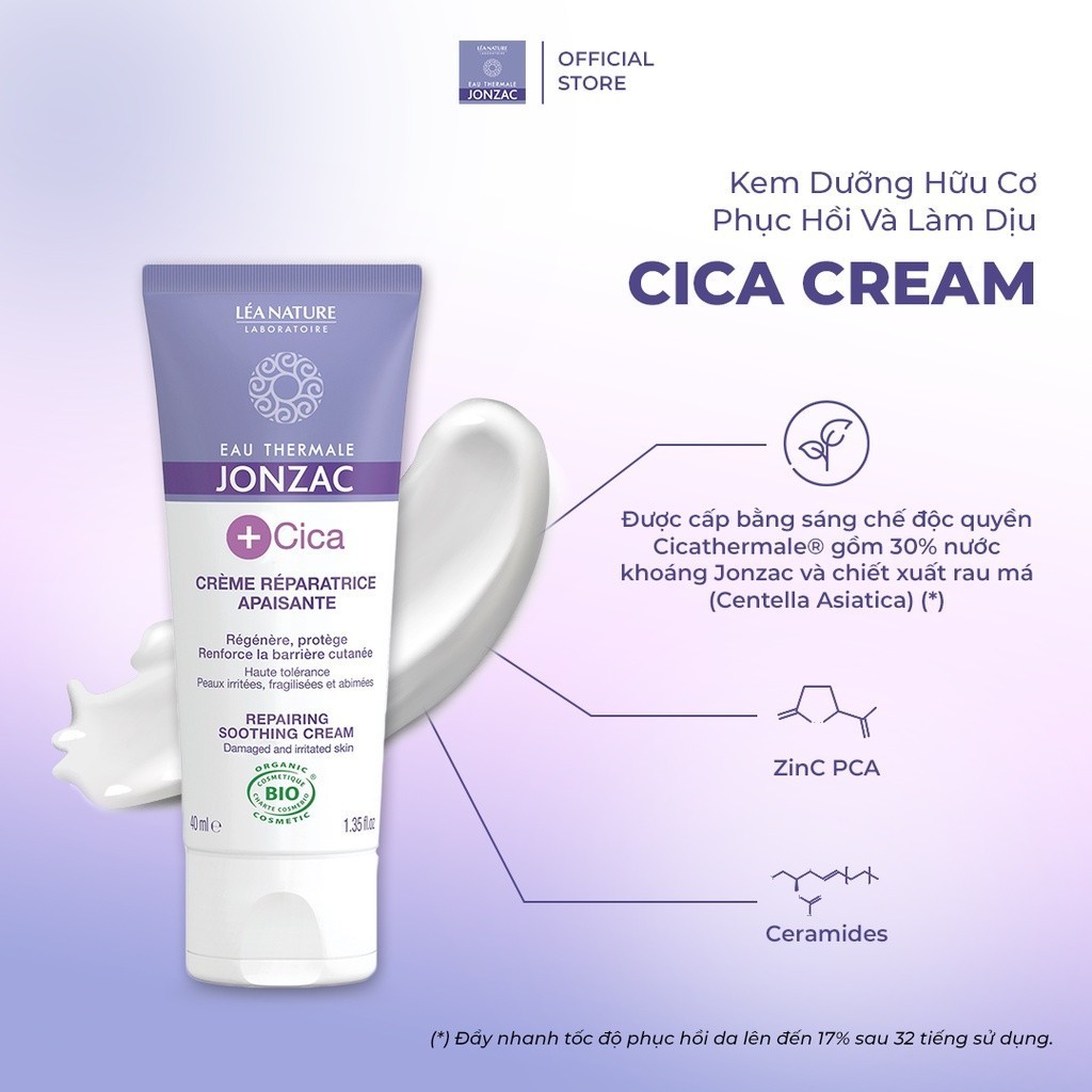 Ảnh Kem làm dịu kích ứng siêu phục hồi hữu cơ CICA JONZAC cho bé và cả gia đình 40ml 3