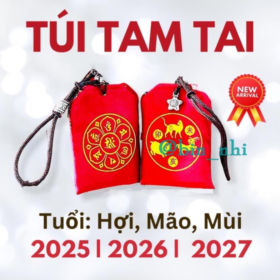 (HỎA TỐC) (Đã Thỉ.nh) Túi Tam Tai cho 3 năm 2025 2026 2027 ( Hợi - Mão - Mùi )