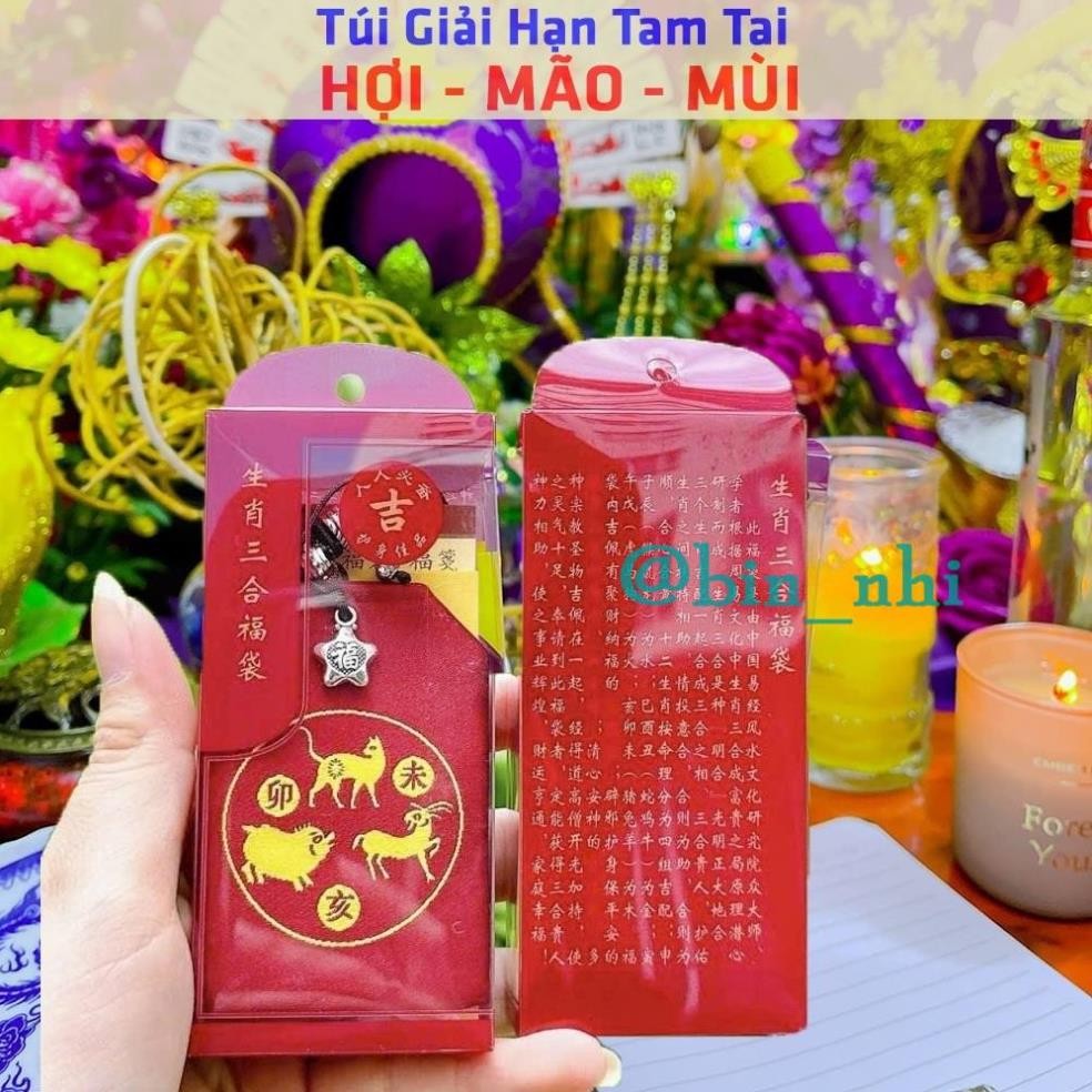 (HỎA TỐC) (Khai Quang Rồi) Túi Tam Tai tuổi HỢI , MÃO , MÙI cho các năm 2025 , 2026 , 2027