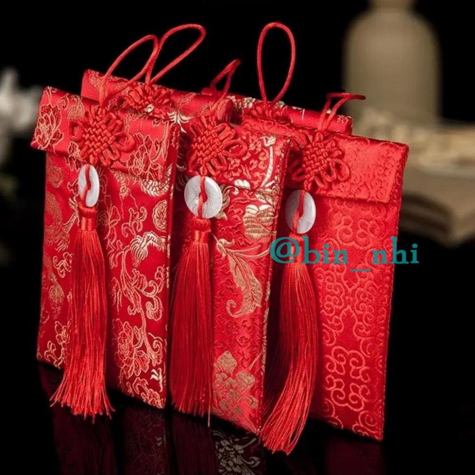 (HỎA TỐC) [TRỢ GIÁ TẾT] Bao Lì Xì Vải Gấm Nhiều Hoa Văn Cao Cấp Cưới Hỏi, Ngày Tết