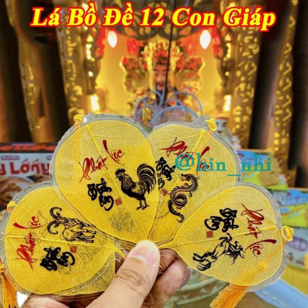 (HỎA TỐC) Lá bồ đề 12 con giáp cao cấp , làm từ lá nguyên bản , để ốp lưng điện thoại, treo xe ô tô
