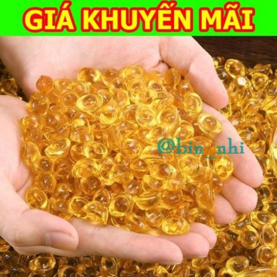 (HỎA TỐC) Túi 50 Thỏi Vàng Thủy Tinh Mini Kim Nguyên Bảo Long Lanh Cực đẹp , Kích thước 14 mm