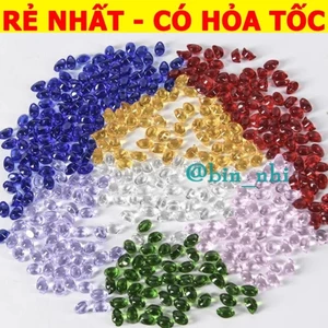 KHO SỈ⭐ Combo 50 Thỏi Vàng Phong Thủy Chất liệu Thủy Tinh Pha Lê Đủ Màu Sắc (Size mini 14mm)