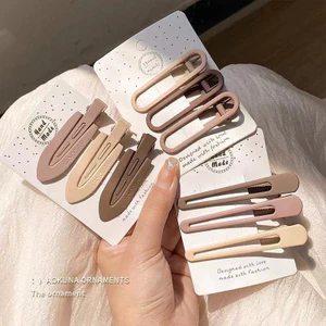 Vỉ 4c Kẹp Tóc Mái - Kẹp Tóc Mini Màu Cafe CHo Nữ Phong Cách Hàn Quốc Thời Tranh Bánh Bèo.