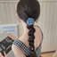 Kẹp Tóc Lò Xo Hồng Bảo Lam Hoa Cố Định Đuôi Tóc Phong Cách Đơn Giản Thanh Lịch Hàn Quốc Cho Nữ..