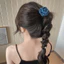 Kẹp Tóc Lò Xo Hồng Bảo Lam Hoa Cố Định Đuôi Tóc Phong Cách Đơn Giản Thanh Lịch Hàn Quốc Cho Nữ..