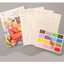 Set 4 bức tranh tô màu nước khổ A4 - Tranh tô màu phong cảnh hoa lá - thiếu nữ thanh xuân.