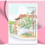 Set 4 bức tranh tô màu nước khổ A4 - Tranh tô màu phong cảnh hoa lá - thiếu nữ thanh xuân.