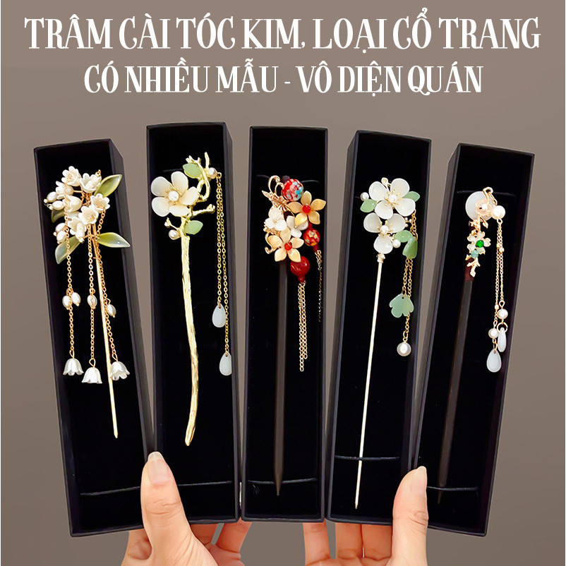 [VÔ DIỆN40 Mẫu] Trâm Cài Tóc Kim Loại Cổ Trang Phong Cách Tiên Hiệp Tua Rua Trang Điểm Tóc Cô Dâu.