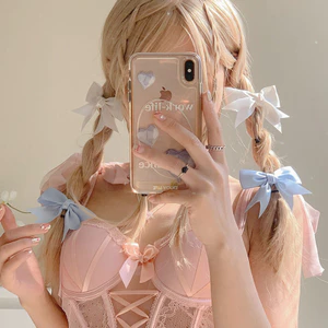 Kẹp Tóc Nơ Nhí Điềm Du Sắc Hệ Phong Cách LoLi Dễ Thương Hàn Quốc Cho Nữ.