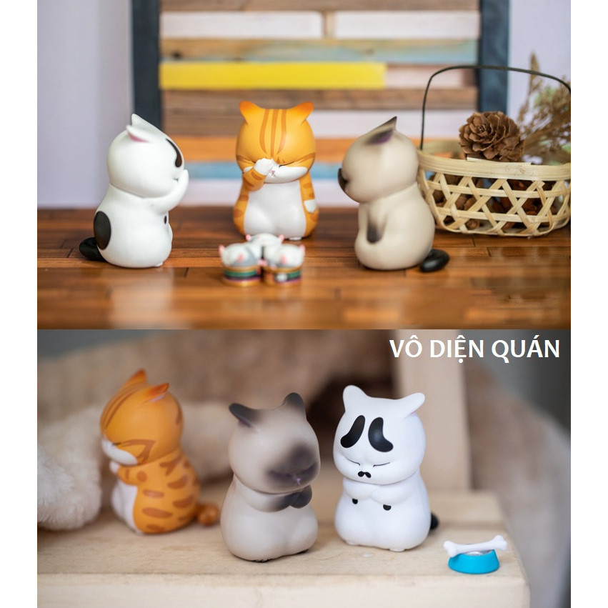 [VÔ DIỆN] MÈO BẤT LỰC - BỘ MÔ HÌNH 9 CHIẾC MÈO CUTE DECOR BÀN HỌC BÀN LÀM VIÊC - ĐỒ CHƠI Ô TÔ TIỂU CẢNH.
