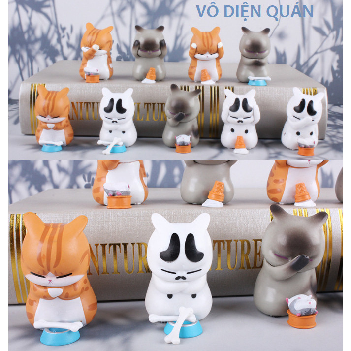 [VÔ DIỆN] MÈO BẤT LỰC - BỘ MÔ HÌNH 9 CHIẾC MÈO CUTE DECOR BÀN HỌC BÀN LÀM VIÊC - ĐỒ CHƠI Ô TÔ TIỂU CẢNH.