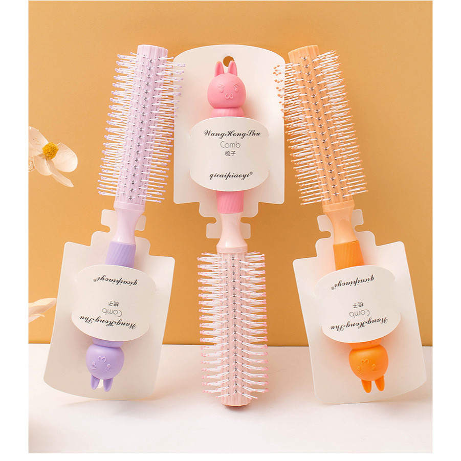 [VÔ DIỆN]Lược Tròn Tạo Phồng Tóc Màu Pastel Hình Gấu Thỏ Cute Dễ Thương Chống Tĩnh Điện.