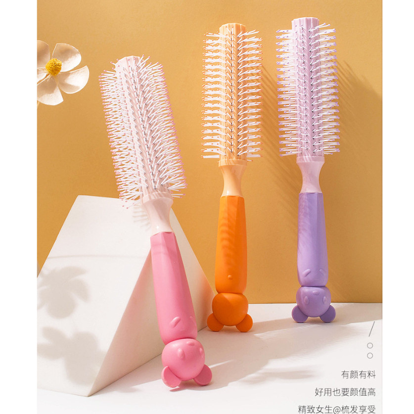 [VÔ DIỆN]Lược Tròn Tạo Phồng Tóc Màu Pastel Hình Gấu Thỏ Cute Dễ Thương Chống Tĩnh Điện.