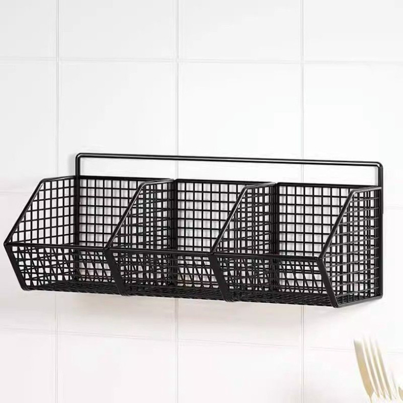 Giỏ đựng hành tỏi treo tường - Kệ nhà bếp siêu dính