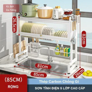 Kệ Chén Bát Trên Bồn Rửa Có Nắp Đậy Sơn Tĩnh Điện siêu CHẮC CHẮN