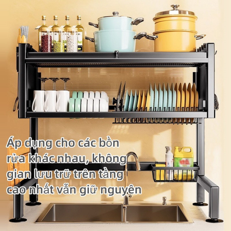 [HỖ TRỢ SHIP]Kệ Chén Bát Trên Bồn Rửa Có Nắp Đậy Sơn Tĩnh Điện siêu CHẮC CHẮN