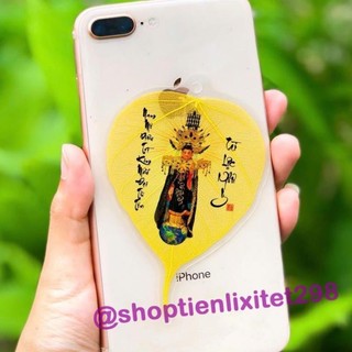 Lá Bồ Đề Hình Diêu Trì Kim Mẫu trang trí ốp lưng, xe hơi, bóp - Lá Bồ Đề Tự Nhiên Nguyên Bản