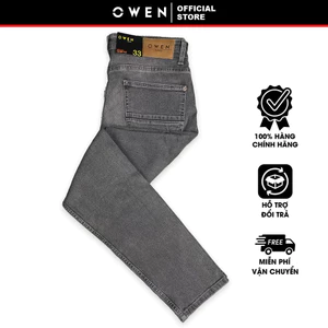 OWEN SALE - Quần Jeans Owen, Màu Xám Đậm , Họa Tiết Trơn, Form Slim Fit, chính hãng