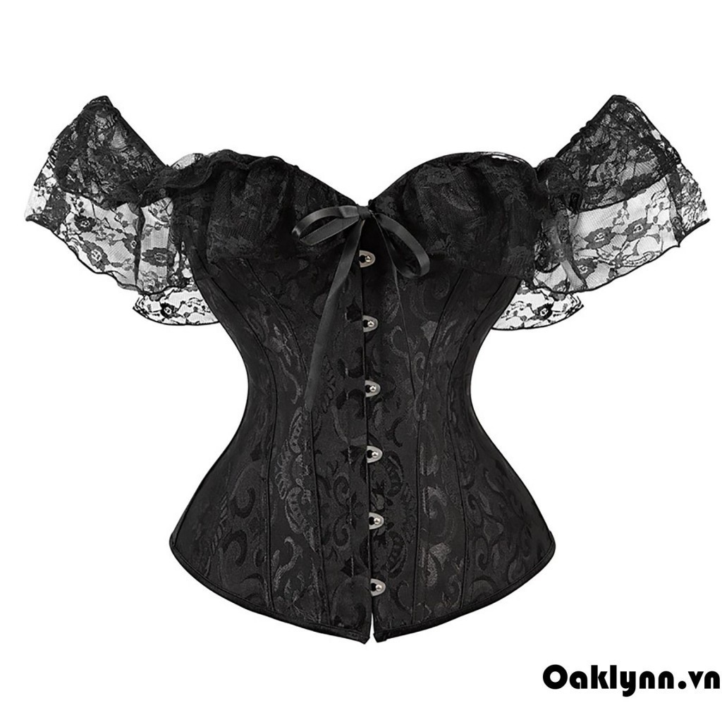 Nữ Tay Ngắn Corset Màu Trơn Buộc Cổ Thuyền Gần Áo Crop Top Trắng / Đen