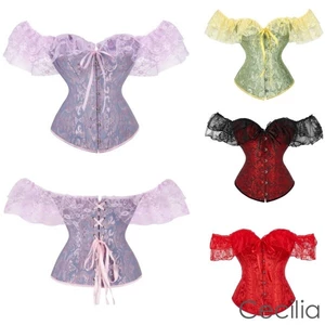 Phụ Nữ Ren Corset Eo Định Hình Mỏng Xương Cá Băng Dây Rút Gợi Cảm Hoa Tiệc Cưới Thắt Lưng