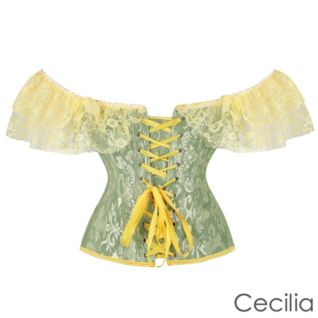 Phụ Nữ Ren Corset Eo Định Hình Mỏng Xương Cá Băng Dây Rút Gợi Cảm Hoa Tiệc Cưới Thắt Lưng