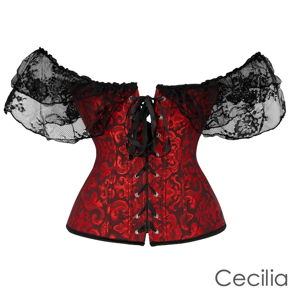 Phụ Nữ Ren Corset Eo Định Hình Mỏng Xương Cá Băng Dây Rút Gợi Cảm Hoa Tiệc Cưới Thắt Lưng