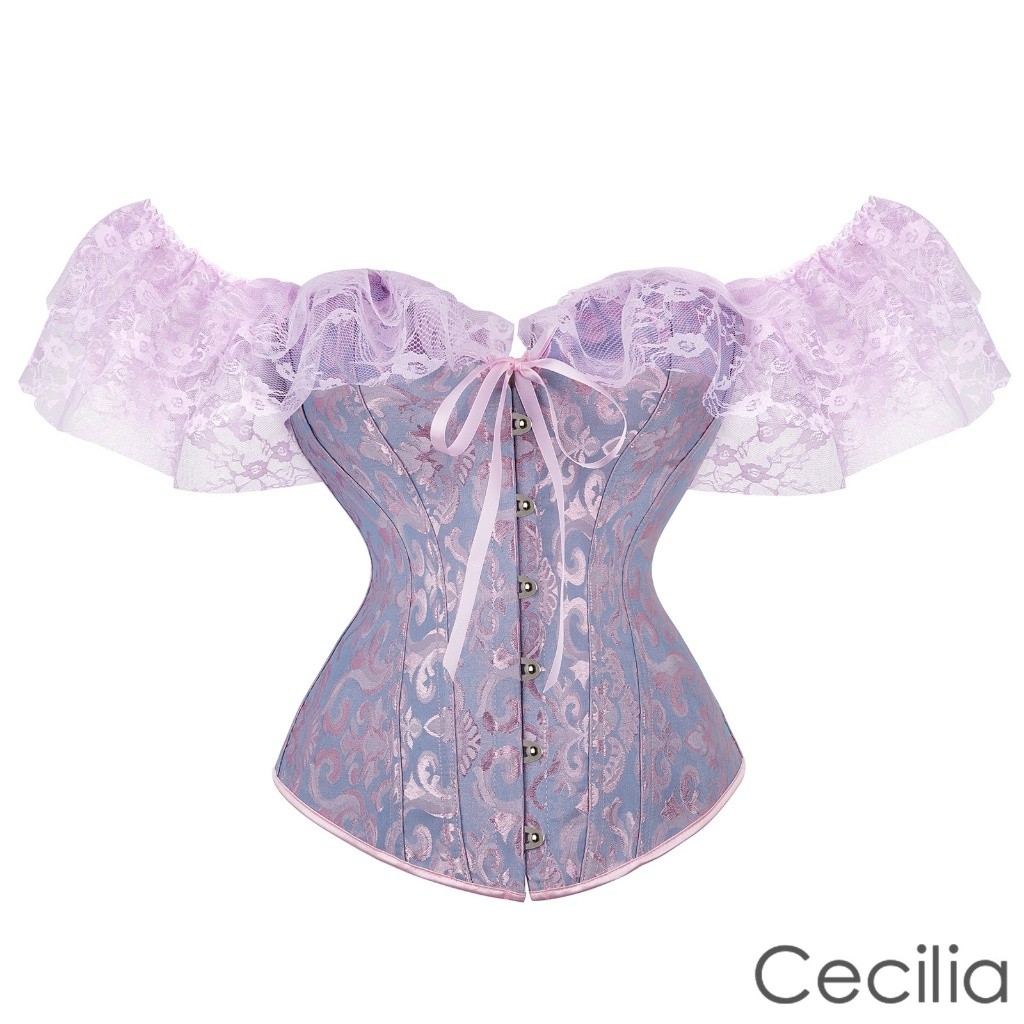 Phụ Nữ Ren Corset Eo Định Hình Mỏng Xương Cá Băng Dây Rút Gợi Cảm Hoa Tiệc Cưới Thắt Lưng