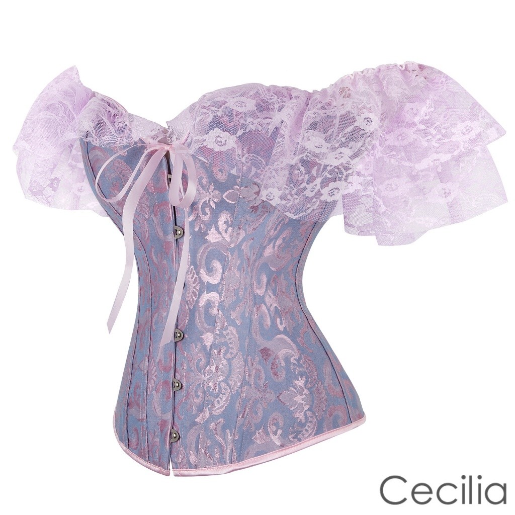 Phụ Nữ Ren Corset Eo Định Hình Mỏng Xương Cá Băng Dây Rút Gợi Cảm Hoa Tiệc Cưới Thắt Lưng