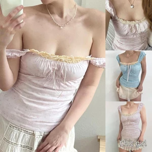 Phụ Nữ Cơ Bản Hoa Áo Mùa Hè Ren Chắp Vá Áo Crop Không Tay Cho Dạo Phố Câu Lạc Bộ Mặc