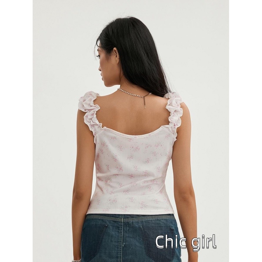 Phụ Nữ Cơ Bản Hoa Áo Mùa Hè Ren Chắp Vá Áo Crop Không Tay Cho Dạo Phố Câu Lạc Bộ Mặc