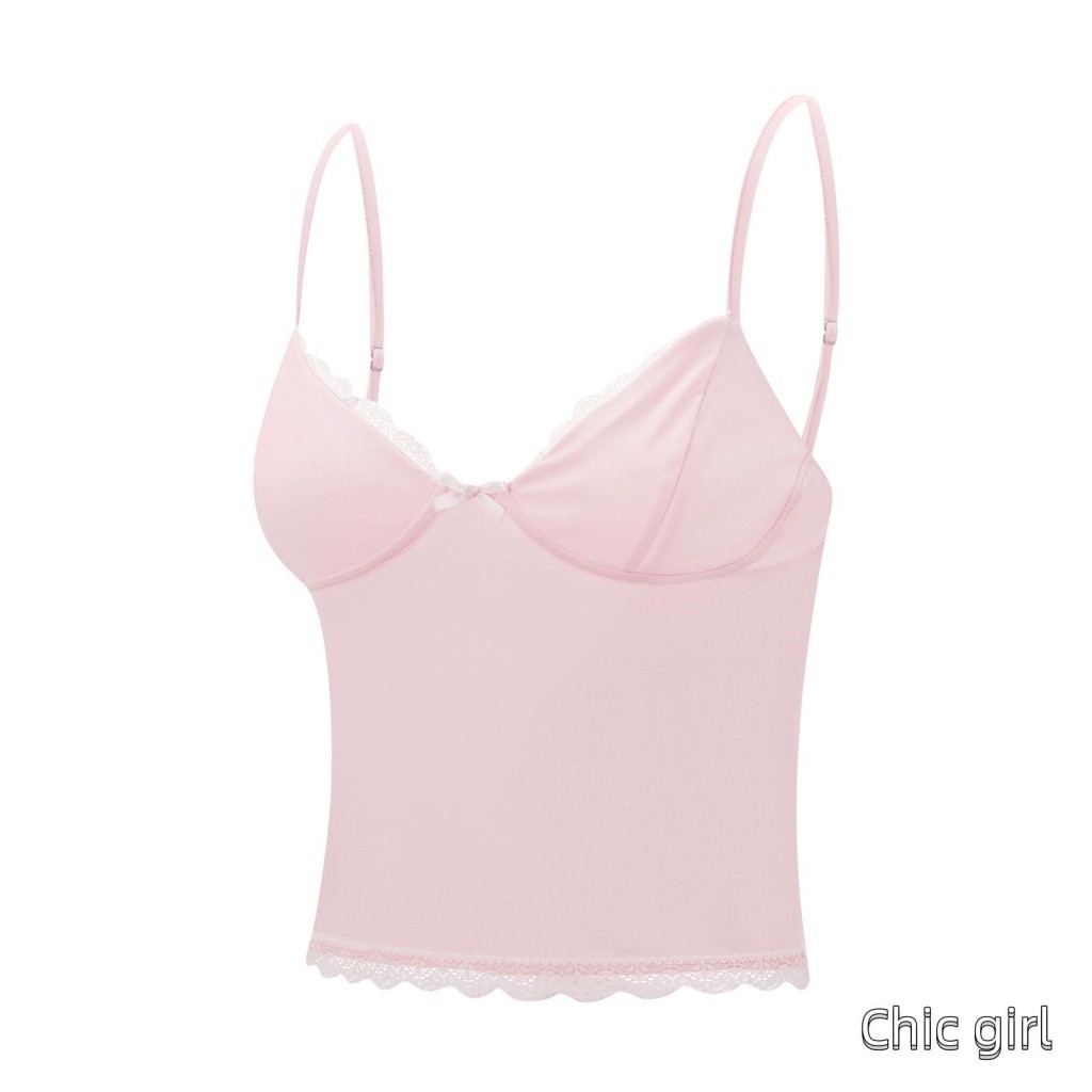 Phụ Nữ Spaghetti Dây Đeo Camisoles Ren Viền Không Tay Lưng Xe Tăng Áo Vest Mùa Hè Dạo Phố