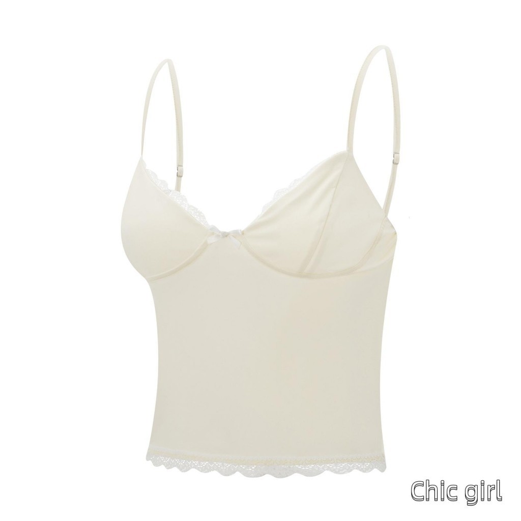 Phụ Nữ Spaghetti Dây Đeo Camisoles Ren Viền Không Tay Lưng Xe Tăng Áo Vest Mùa Hè Dạo Phố