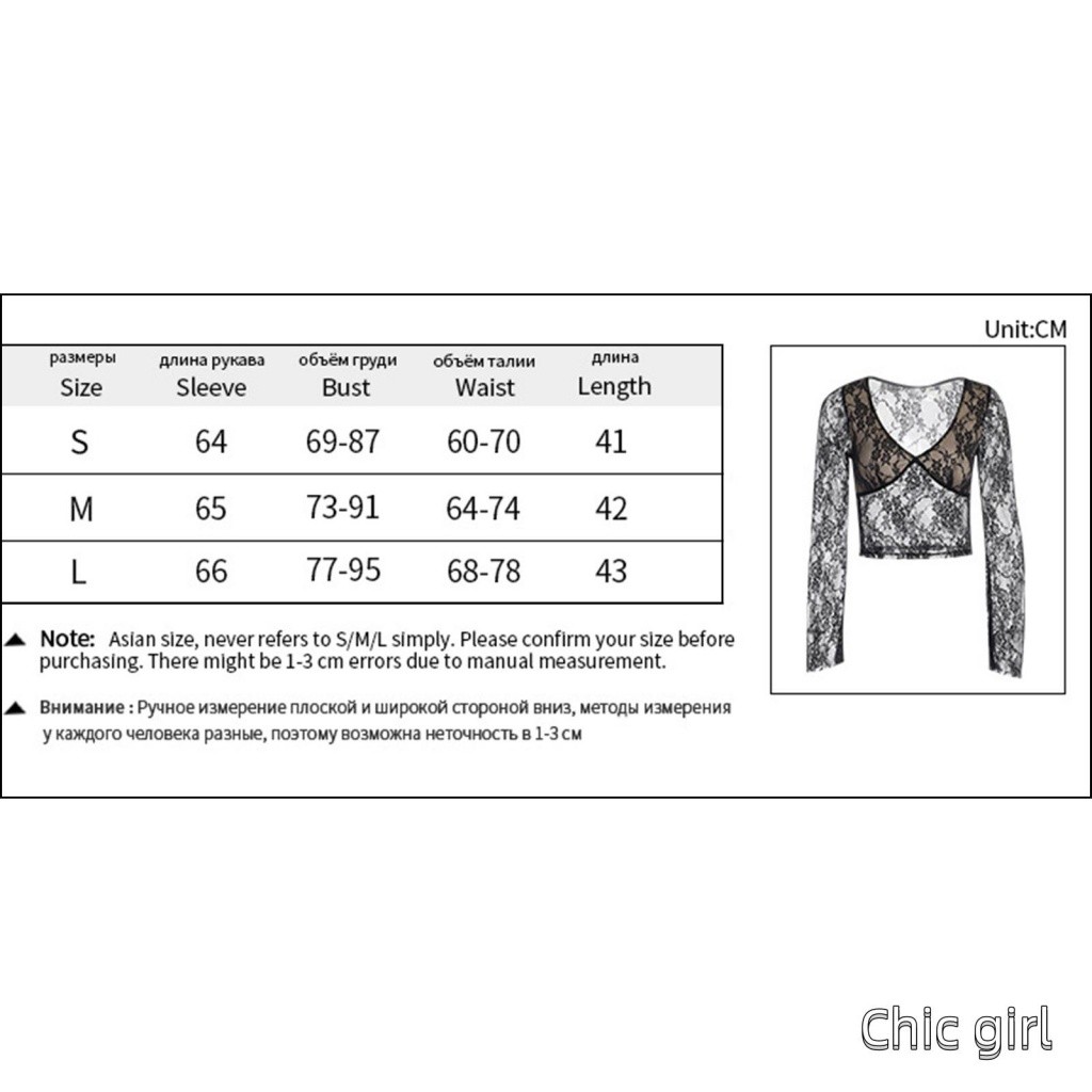 Phụ Nữ Ren Crop Tops Cổ Tích Grunge Cổ Chữ V Nhìn Xuyên Qua Sheer Lưới Áo Punk Slim Fit Dài Tay