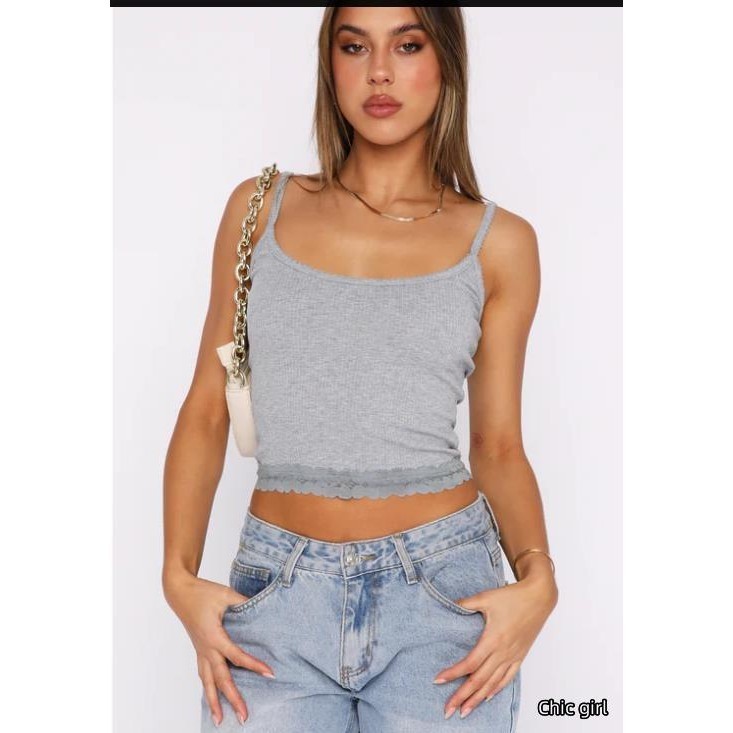 Áo hai dây nữ không tay Áo ren cắt thấp chắp vá Slim Fit Áo Vest mùa hè cho câu lạc bộ tiệc tùng