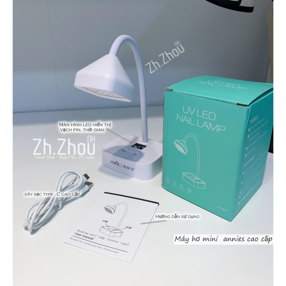 Đèn hơ mini cảm ứng tích điện 9 bóng led, đèn hơ mini để bàn xoay 360, máy hơ mini