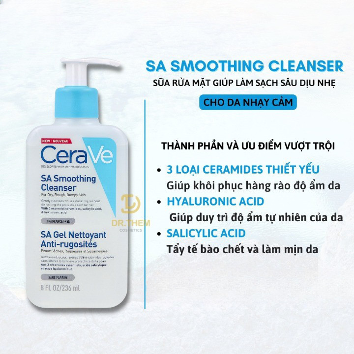 Sữa Rửa Mặt Cerave Cho Da Dầu, Da Khô, Da Nhạy Cảm