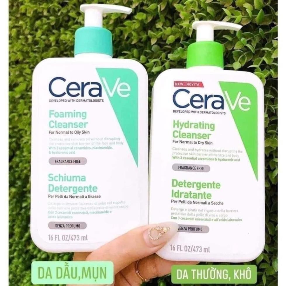 Sữa Rửa Mặt Cerave Cho Da Dầu Da Nhậy Cảm Bản Pháp Có Bill 236 ML - 473ML