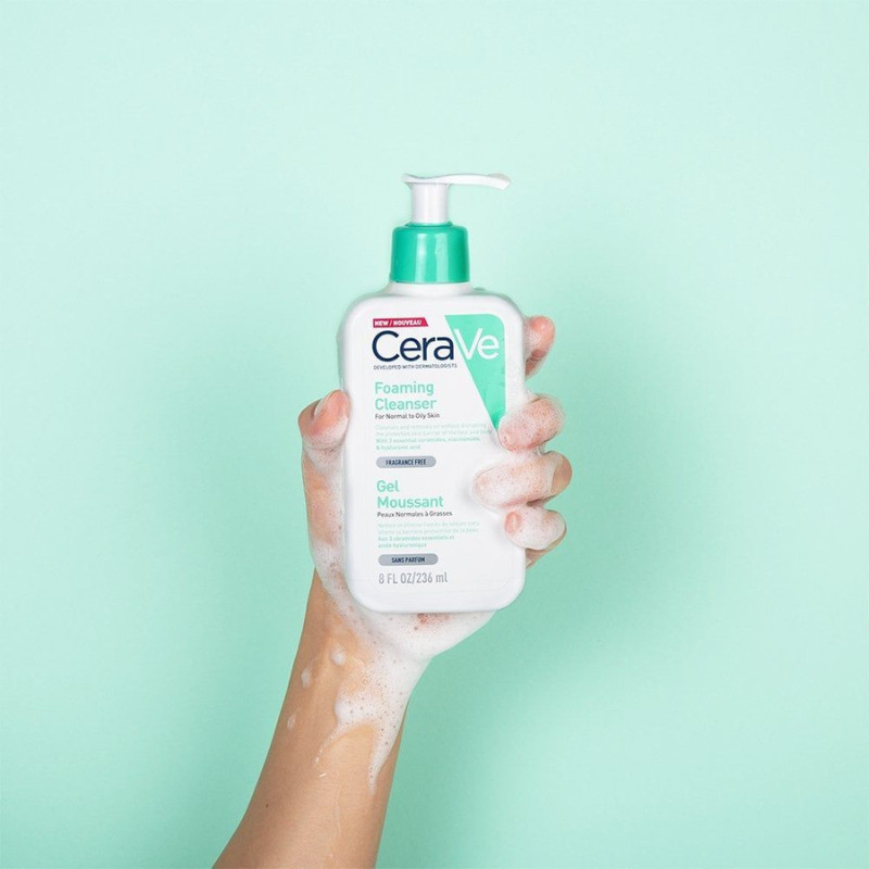 Sữa Rửa Mặt CeraVe Foaming Cleanser 236ml Chính Hãng Cho Da Dầu, Da Khô, Mụn Nhạy Cảm