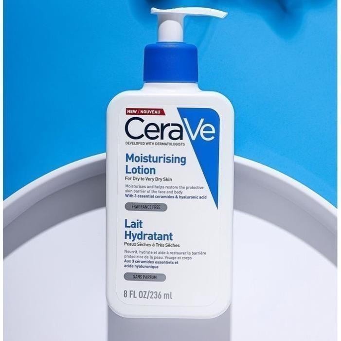 Sữa rửa mặt CeraVe làm sáng da, duy trì độ ẩm, không gây mụn, mọi loại da dung tích 236ml