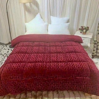 Chăn lông cừu  Chăn ấm đại hàn chữ vạn siêu dày nặng 3kg - kích thước 2mx2m3