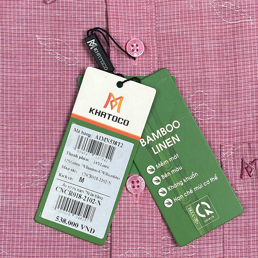 Sơ Mi Caro Tay Ngắn Màu Hồng, Form Tailor Fit Chống Nhăn, Lai Ngang - Áo Nam Khatoco