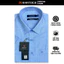Sơ Mi Sọc Ngang Tay Ngắn Xanh Dương - Navy, Form Tailor Fit Chống Nhăn, Lai Ngang - Áo Nam Khatoco