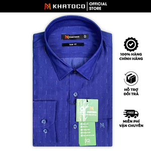 Sơ Mi Tay Dài Màu Xanh Navy, Form Slim Fit Chống Nhăn, Lai Bầu - Áo Nam Khatoco