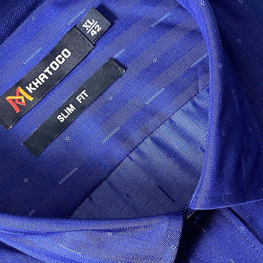 Sơ Mi  Tay Dài Màu Xanh Navy, Form Slim Fit Chống Nhăn, Lai Bầu - Áo Nam Khatoco