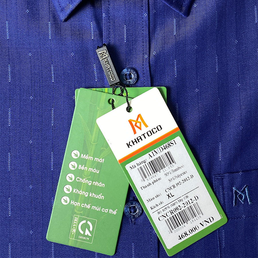 Sơ Mi  Tay Dài Màu Xanh Navy, Form Slim Fit Chống Nhăn, Lai Bầu - Áo Nam Khatoco