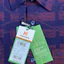 Sơ Mi Sọc Ngang Tay Ngắn Xanh Navy - Đỏ Tía, Form Tailor Fit Chống Nhăn, Lai Bầu - Áo Nam Khatoco